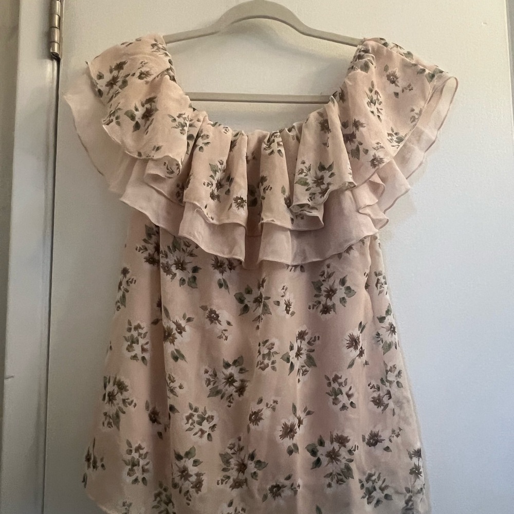 Floral Ruffle Blouse - Cream